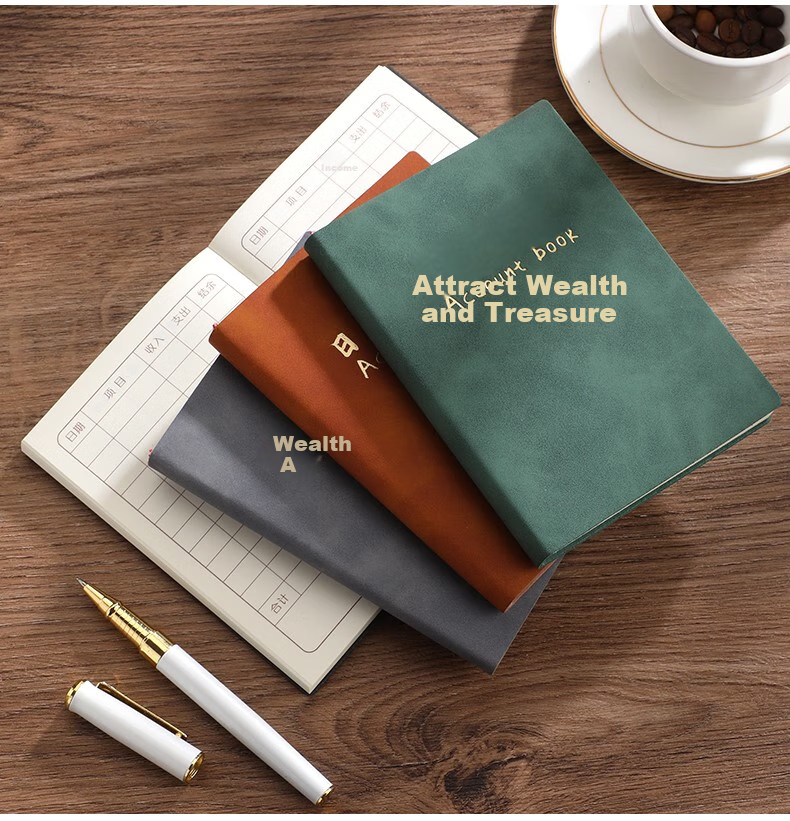 Jinyi 2026 New Daily Journal, Thick Cash Account Book for Income And Expenses, Business Profit Ledger, A5 Accounting Notebook - Gray (180 Sheets) 1