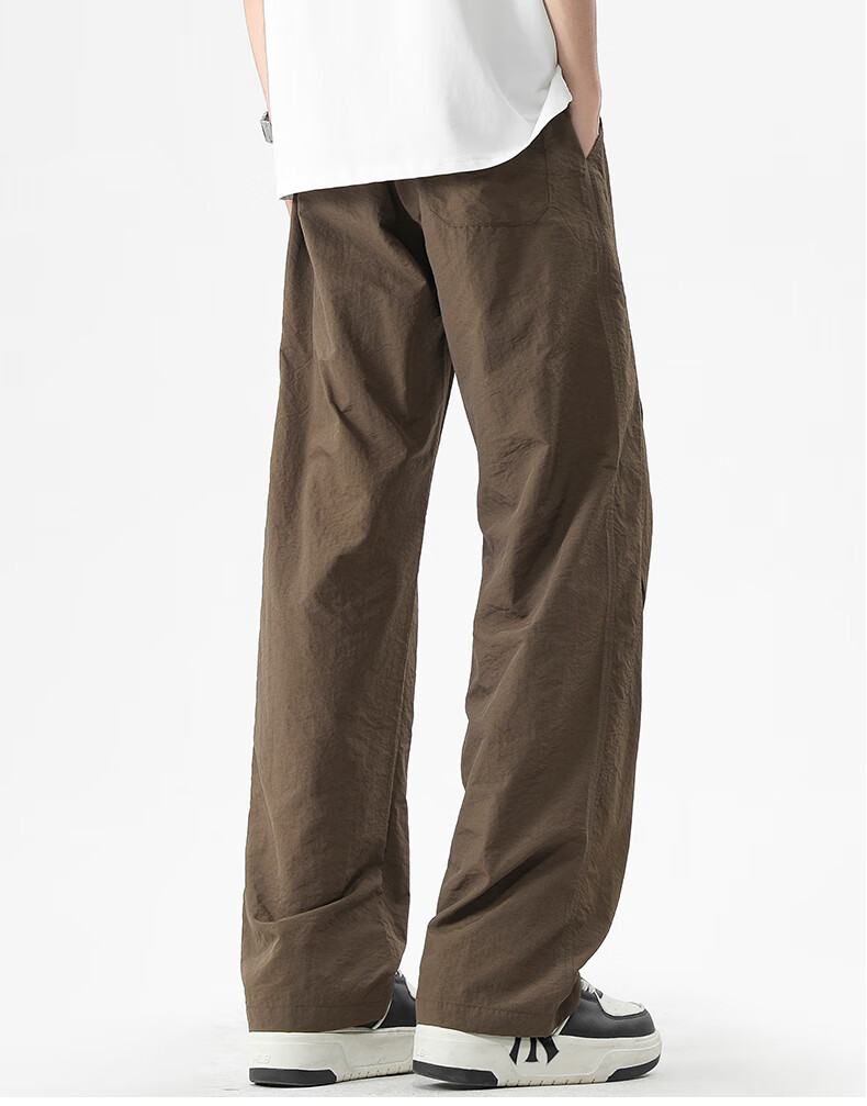 :CHOCOOLATE American Casual Pants for Men, Straight-Leg Loose Fit, Spring And Autumn New Style, Men's Ice Silk Quick-Dry Pants, Khaki, XL 3