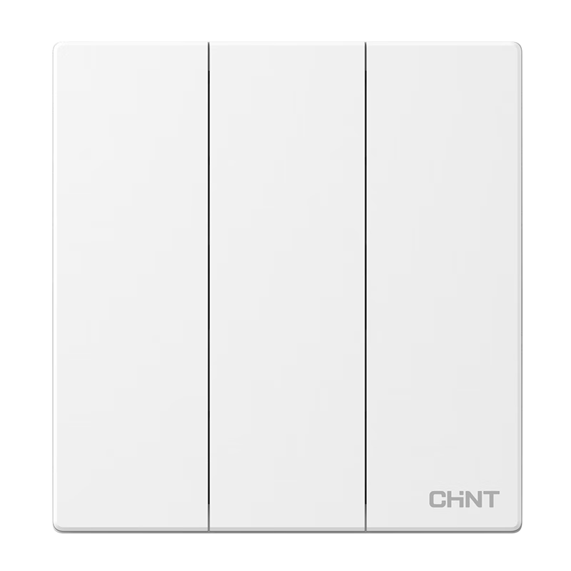 CHNT Switch Socket No-Paint Cream Large Panel Socket Faceplate Concealed X1M Three-Gang Single-Control Rhombus White