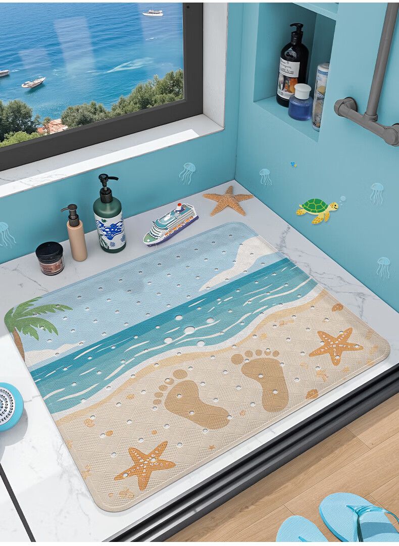 Dajiang Printed Bathroom Non-Slip Mat, Children's Shower Room, Bathroom Bathing Anti-Slip Floor Mat, 40x100cm 6