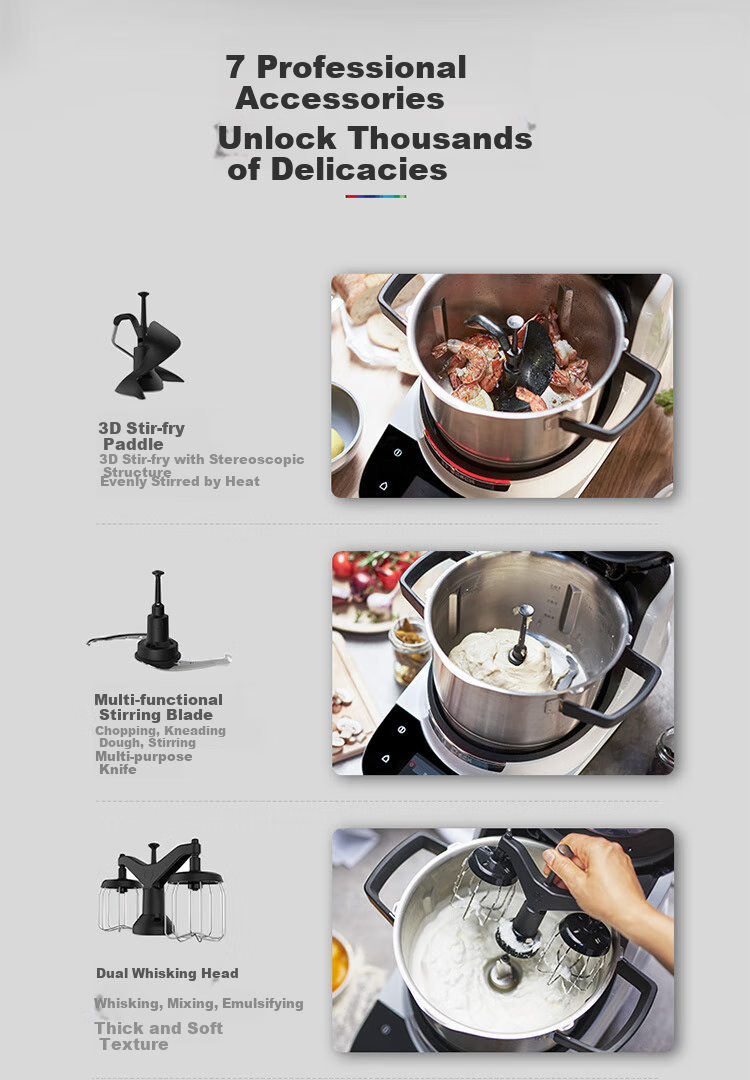 BOSCH [European Import] Cookit Intelligent Inspiration Pot AI Recipe Fully Automatic Cooking Machine Robot Multifunctional 30-In Chef Machine Electric Cooking Pot MCC9555CWC 17