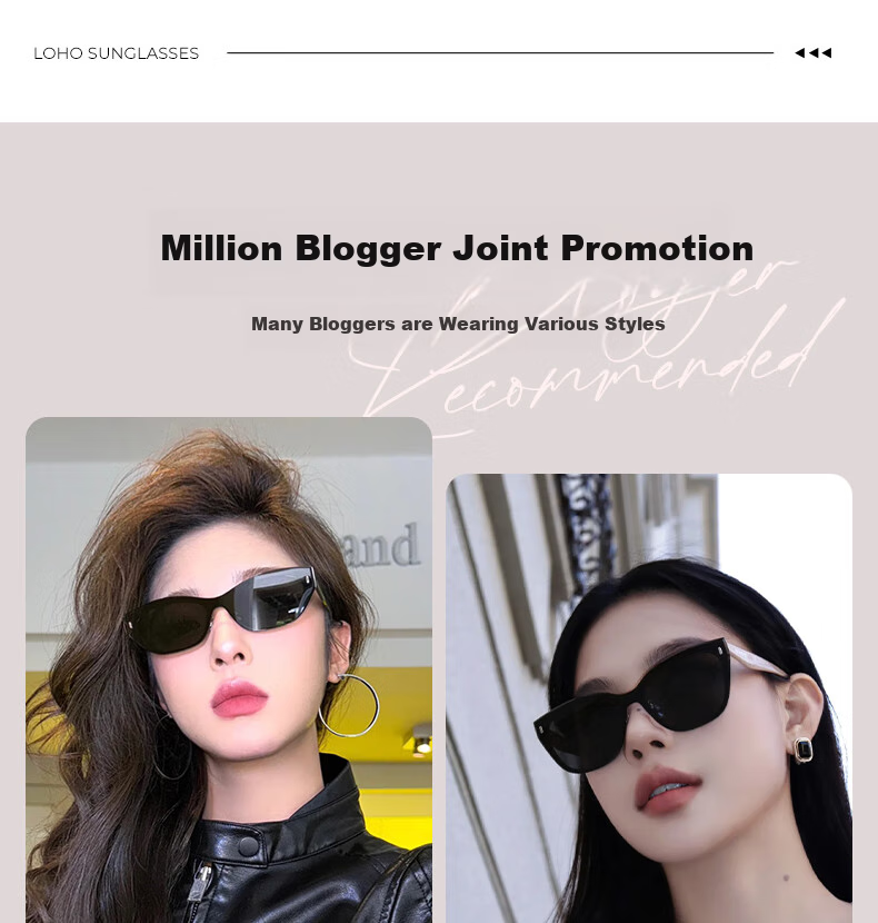 LOHO Sunglasses, 2025 New Cat-Eye High-End Color-Blocking Sunglasses, Full Lens Surface, High-Definition Sun Protection And Eye Protection Glasses for Women And Me 3