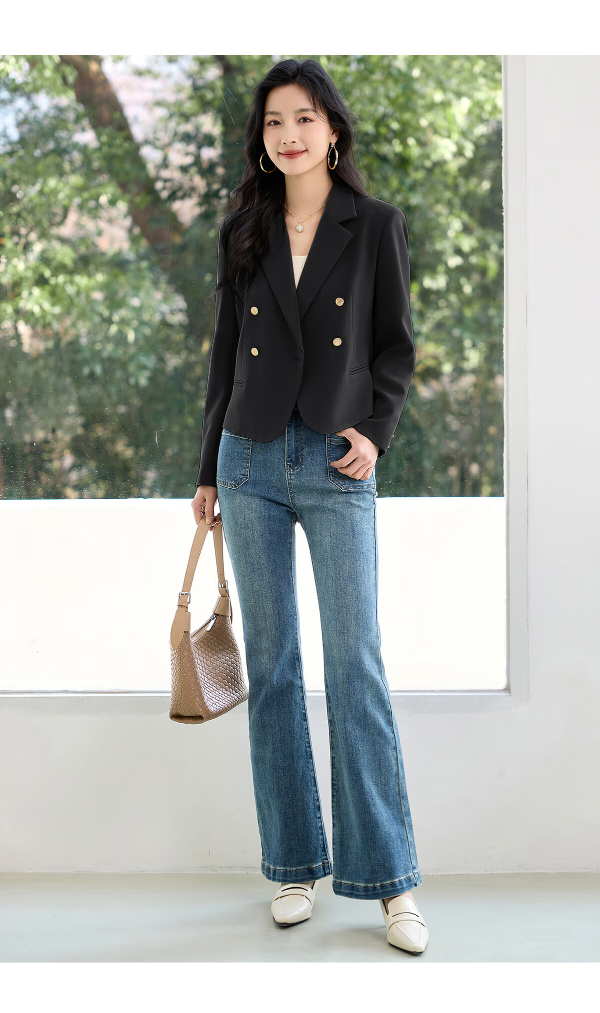 Chushen Spring and Autumn Women's Fashionable Short Casual Blazer Jacket S41U059 24