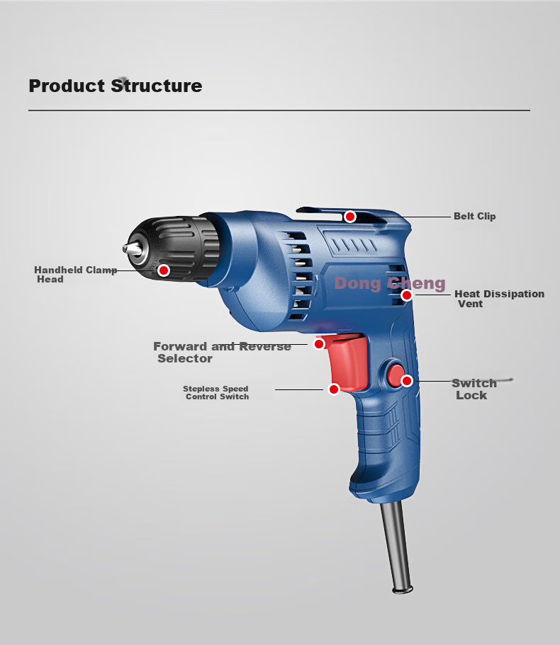 Dongcheng Electric Drill WJZ400-10 Multifunctional Household Drill, Electric Screwdriver, Power Tool 9