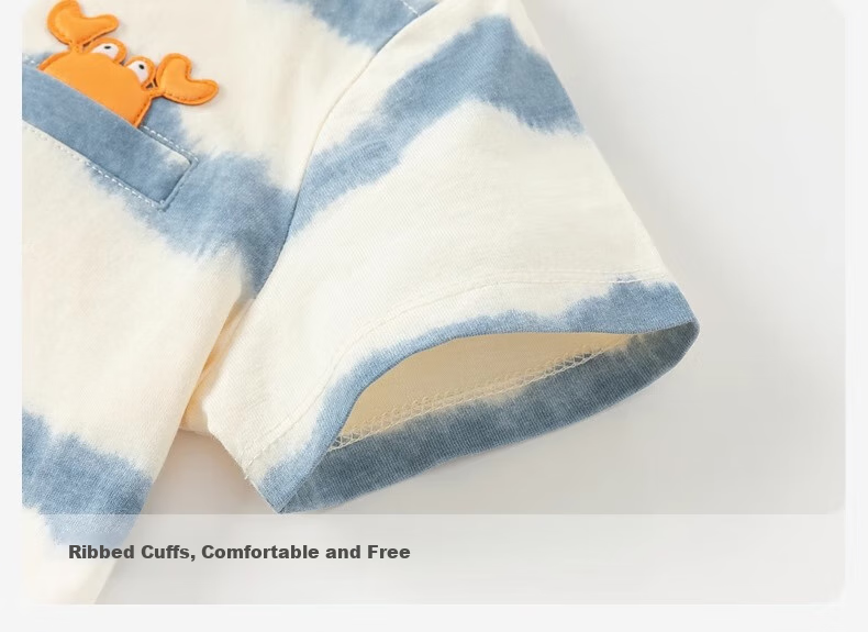 DAVE & BELLA Boys' Knee-Length Shorts Set, Stylish Summer Children's T-Shirt And Jeans Two-Piece Set, Baby Clothes 5