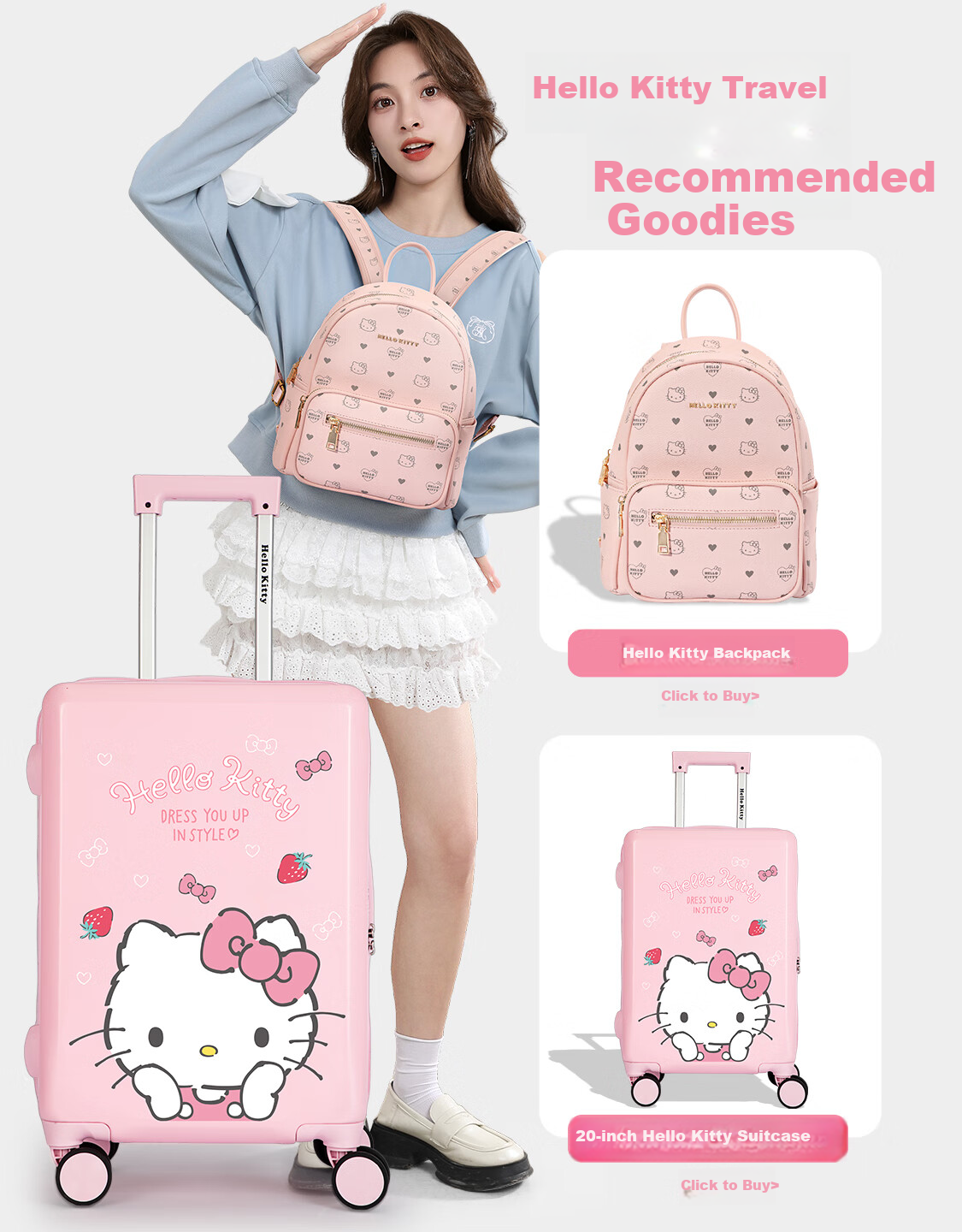Mesuca X Hello Kitty Women's Handbag, Shoulder Crossbody Bag, Chain Gift Box Set, Birthday Gift for Girls 1