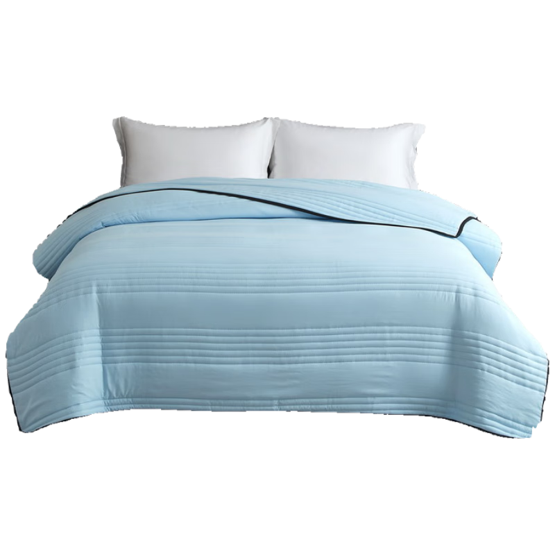 Yalu Cotton Summer Quilt, Air Conditioning Quilt, Double-Size Summer Cool Quilt, Thin Quilt for Student Dormitory And Home Use, 200*230cm, Sky Blue