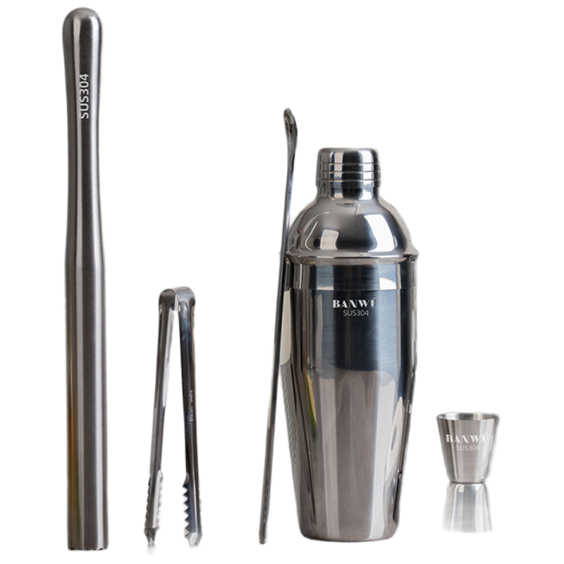 Banwushenghuo 304 Stainless Steel Shaker Cup Set, Hand-Shaken Lemon Tea Tools, Milk Tea Making Kit, Complete Set of Shakers