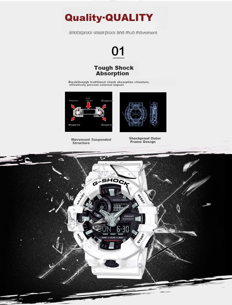 Casio Men's G-SHOCK Sports Digital Watch, Smart Student Watch, Japanese And Korean Style, Gift for Boyfriend, GA-700 1