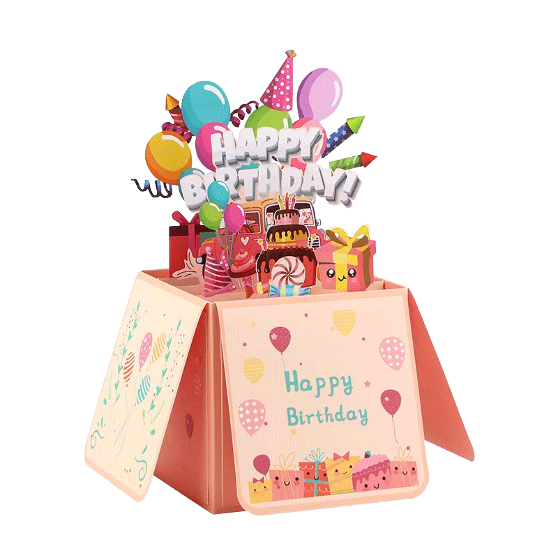 Mili Cute 3D Birthday Card Handmade Creative Paper Sculpture 2026 Birthday Box Teacher's Day Card 520 Gift