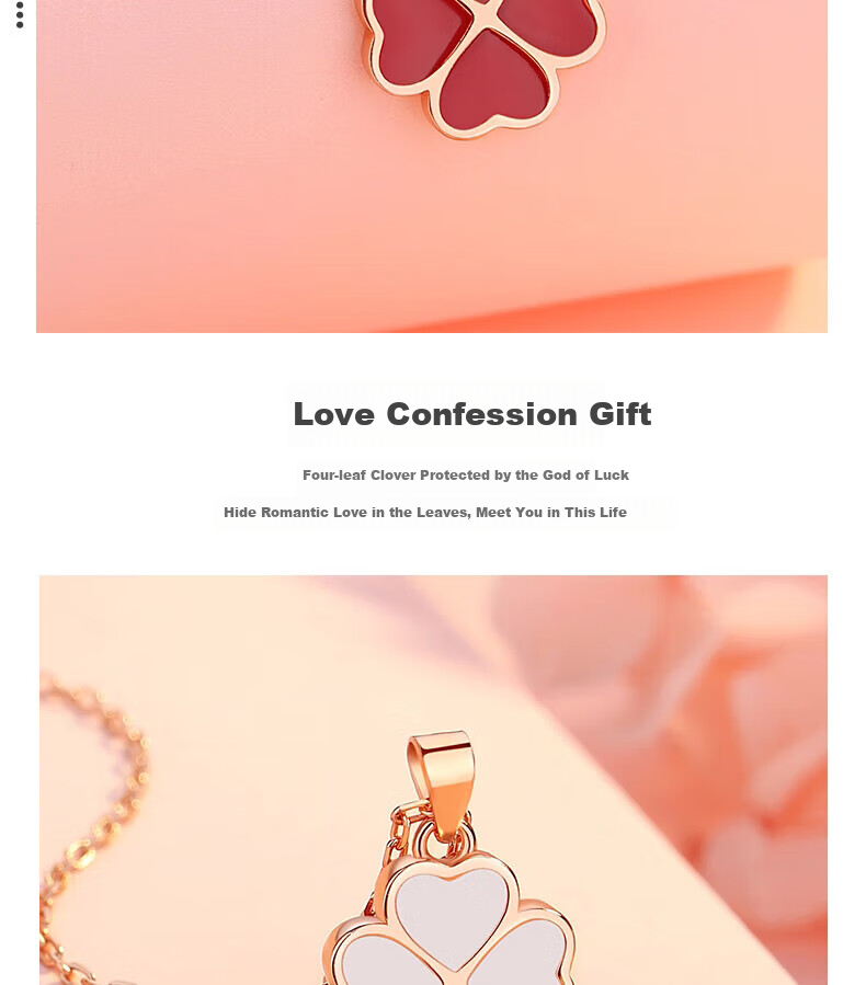 Grace Girl Four-Leaf Clover Necklace for Women, Simple And Elegant Rose Gold Collarbone Chain, Anniversary Birthday Gift for Girlfriend 12