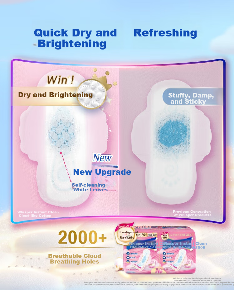 Hushubao [Quick-Drying Cloud-Soft] Sanitary Napkins, Daytime Use Combination, 42 Pieces, Cloud-Feel Cotton Menstrual Pads, Ultra-Thin And Breathable. Sold by JD 6