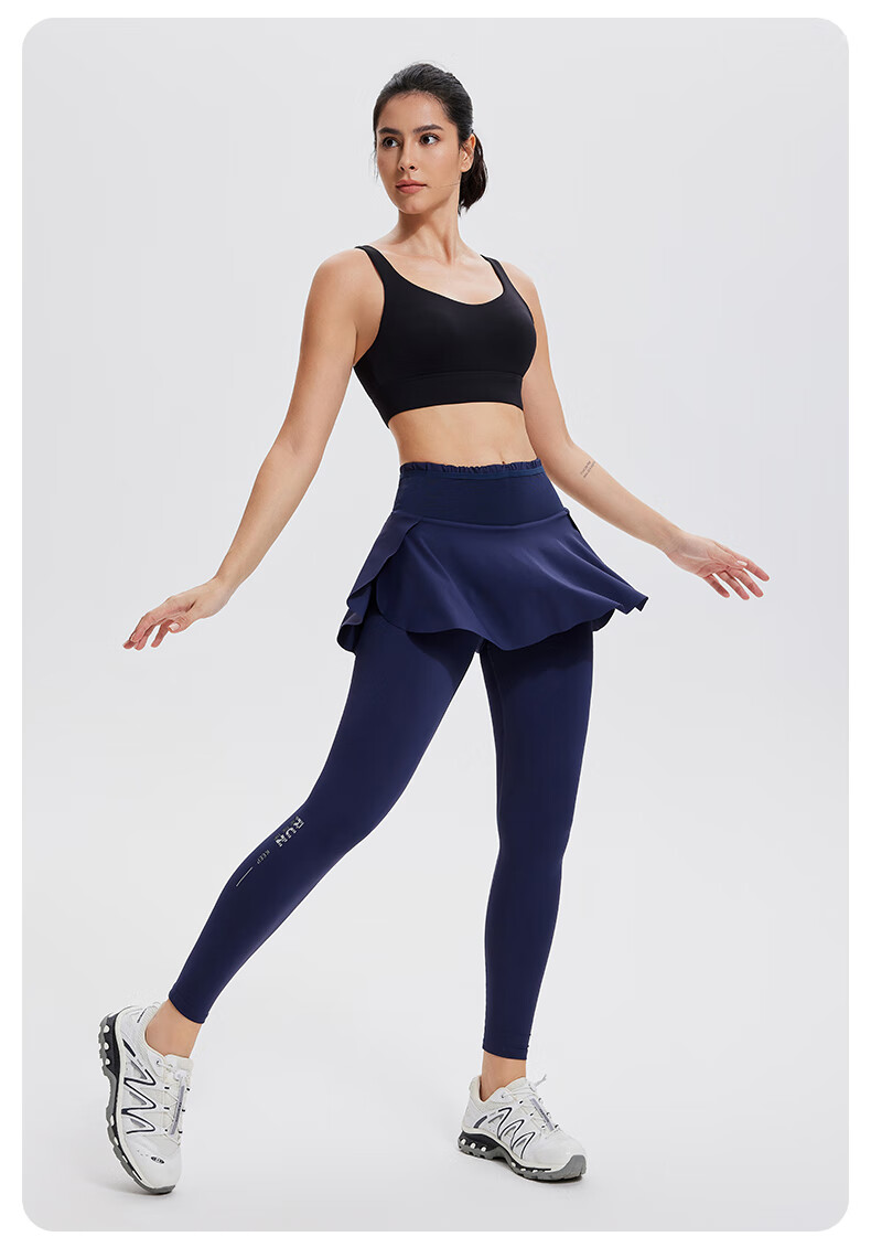 Cosleaf Women's Running Fitness Pants with Built-In Shorts, Anti-Exposure Slim-Fit Elastic Yoga Leggings, Professional Waist Bag Sports Pants 21