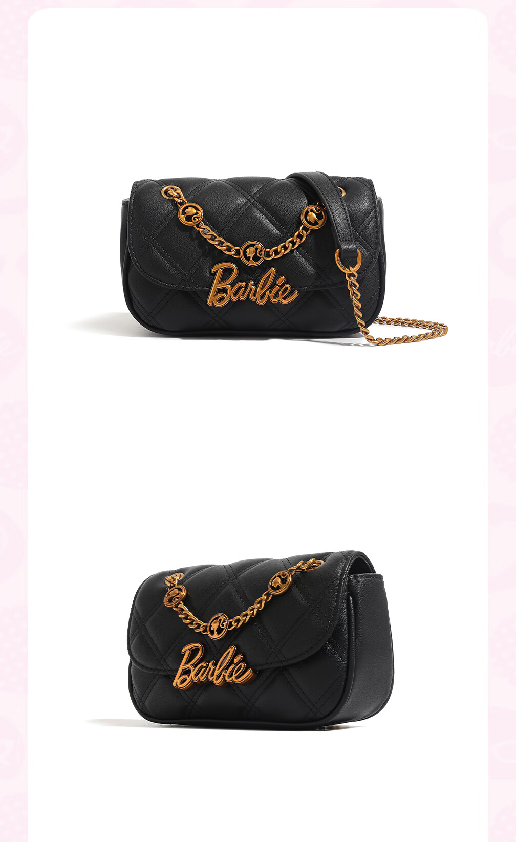 Barbie Women's Bag 2026 New Quilted Chain Crossbody Shoulder Bag for Besties 18-Year-Old Students Valentine's Day Gift 11