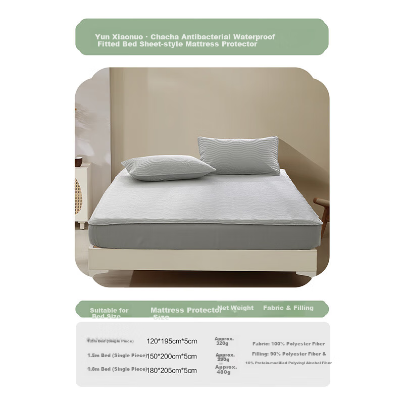 Bailisi Shuixing Jiafang Brand Fitted Sheet Pad, 10% Soybean Fitted Sheet, Antibacterial, Dirt-Proof, Waterproof, for Family Double Bed