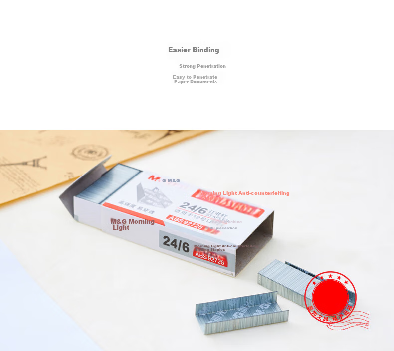 M&G 12# Staples, High-Strength Easy-Penetrating Staples, Anti-Counterfeiting Staples, Office Supplies, 1000 Pieces/box, 10 Boxes, ABS92725 2