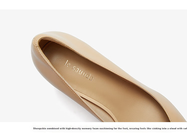 Le Saunda Spring And Summer New Fashion Elegant Commuter Low-Cut Stiletto Shoes for Women Single Shoes 6M52301, Nude Crystal Pink PEK, Size 37 7