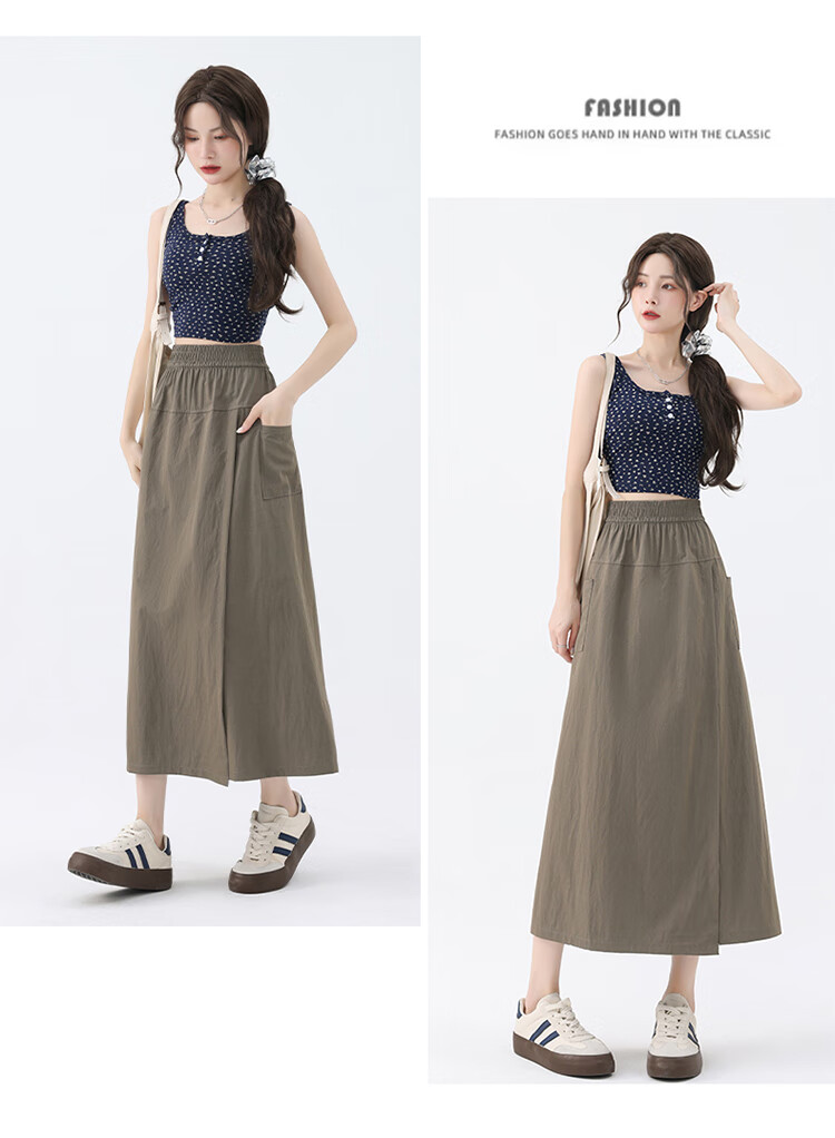 Ziyouxi Yamamoto High-Waisted A-Line Casual Pants for Women, Summer 2026 New Style, Slimming Wide-Leg Trousers, Loose-Fitting for Petite Figures 17