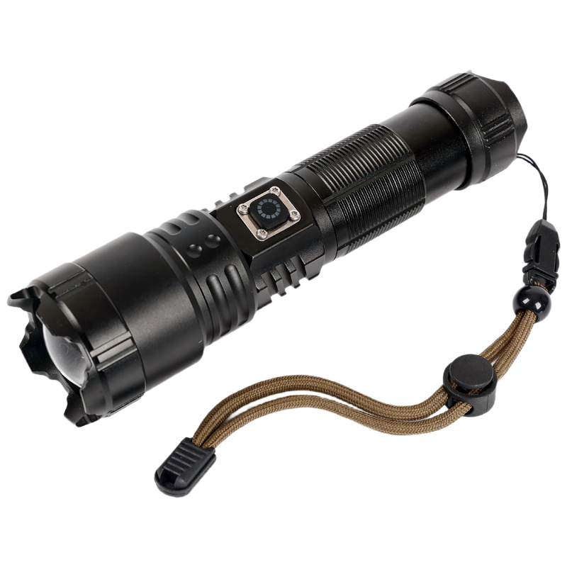Hanyiwei High-Power Tactical Flashlight HYW-SD2 Telescopic Zoom Workshop Factory Tunnel Emergency Lighting Super Bright Long-Range Ultra-Long Battery Life 26650 Lithium Battery 5000mAh