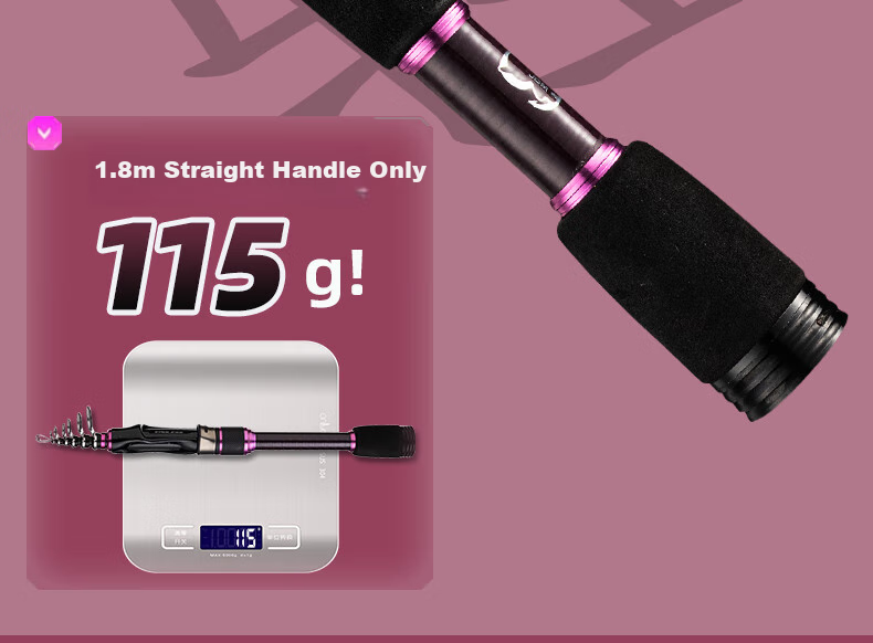 Weilianmeng 1.5-Meter Straight Handle Jihu R Ultra-Short Telescopic Lure Rod, Micro Lure Rod, Sliding Rod, Fishing Pole 9