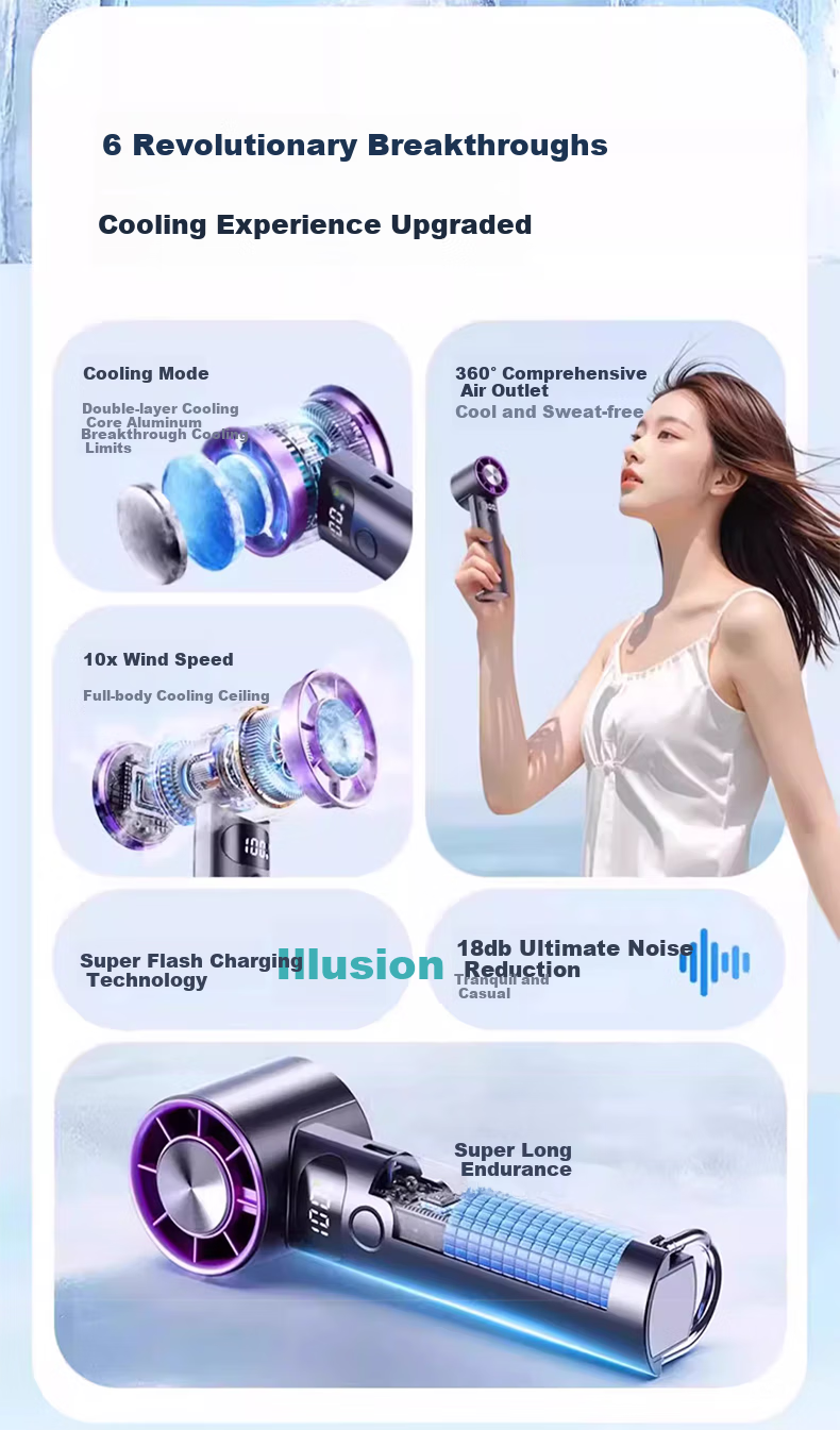 MINISO 2026 New Handheld Mini Fan, Portable Blowing Aid for Food, Electric Fan for Students And Children, Gift, Compact Quiet Long-Lasting Small Mini High-Speed Cool Air Office Desk Fa 6