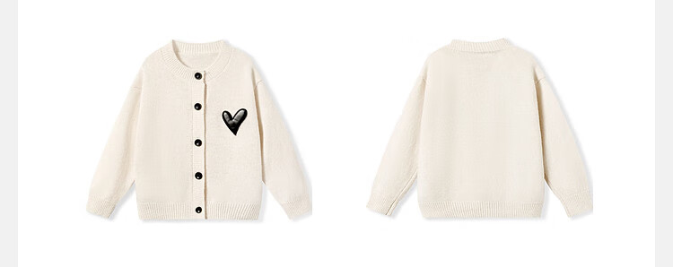 ASK JUNIOR 100% Wool Kids Sweater Winter Thick Warm Girls Knit Cardigan Youth Jacket 4