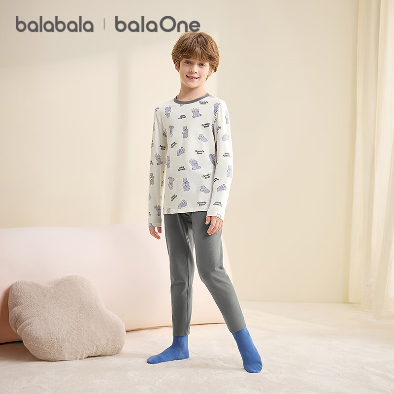BALABALA Boys' Underwear Set, Children's Two-Piece Outfit, New Style Kids' Clothing, Autumn And Winter, Skin-Friendly And Soft, Girls' Autumn Top And Pants