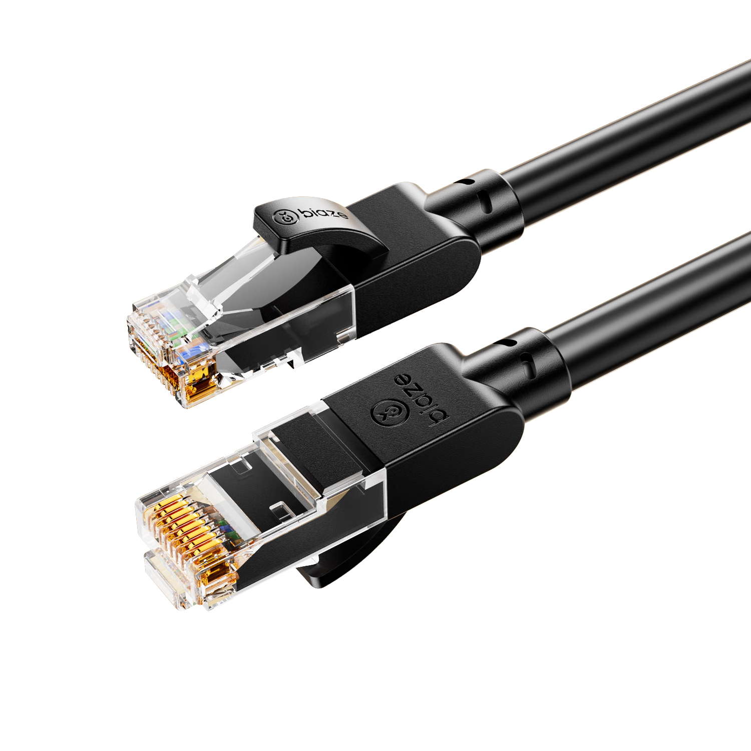 BIAZE Cat5E Ethernet Cable 1m Black Gigabit Network Patch Cord Unshielded for Home Monitoring and Broadband