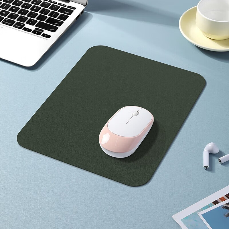 BUBM Mouse Pad, Scratch-Resistant, Wear-Resistant, Waterproof, PU Leather, for Office And Home Use, Soft And Smooth, Mini Small Size, Computer Mat, BGZD-RXM, Dark Green, without Mouse Pad Stand