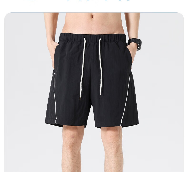 LangSha Men's Sports Shorts Summer Breathable Lightweight Loose Casual Outdoor Quick-Dry Running Fitness Ice Silk Five-Point Pants 23