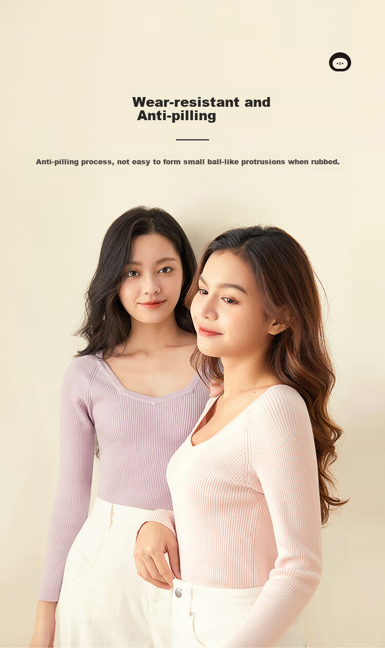 OhSunny Women's Base Layer Sweater for Autumn And Winter, Slimming Fit, Solid Color, Versatile Thin Diamond Collar Knit Top, Suitable for Commuting, Long Sleeves, 2022 Autumn And Winter Style, SLV2T044, Light Floral Gray, M 13