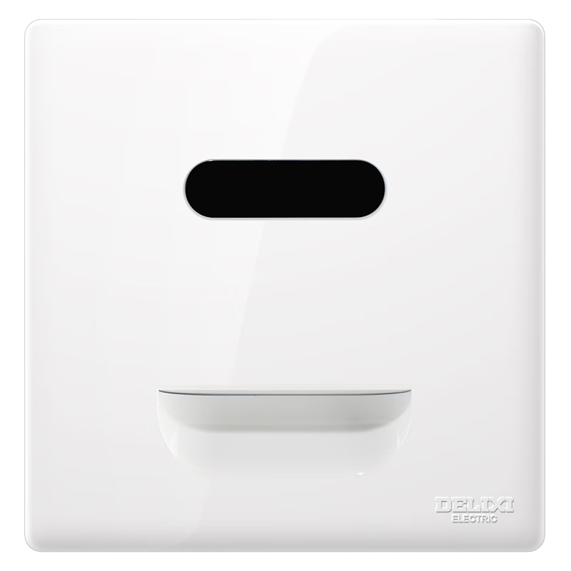 DELIXI CD260 86-Type Ultra-Thin Glossy Large Panel White Human Body Sensor Corridor Light Switch Socket Panel