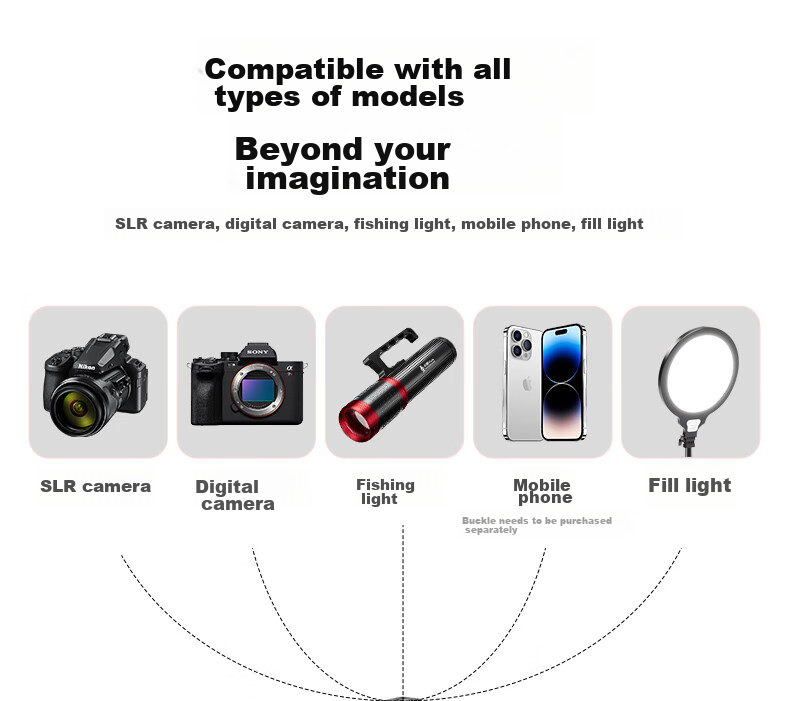 XIAOYEREN Tripod Stand for DSLR Cameras And Smartphones, Portable Aluminum Alloy Fishing Light Stabilizer Tripod for Photography And Live Streaming 4