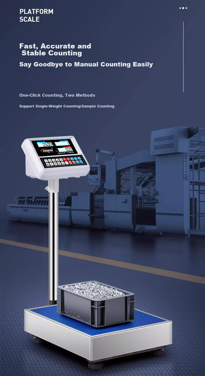 Demin High-Precision Electronic Scale, Gram Scale for Industrial Counting, Commercial Pricing Scale, Express Delivery Floor Scale, 300kg/1g Capacity 6