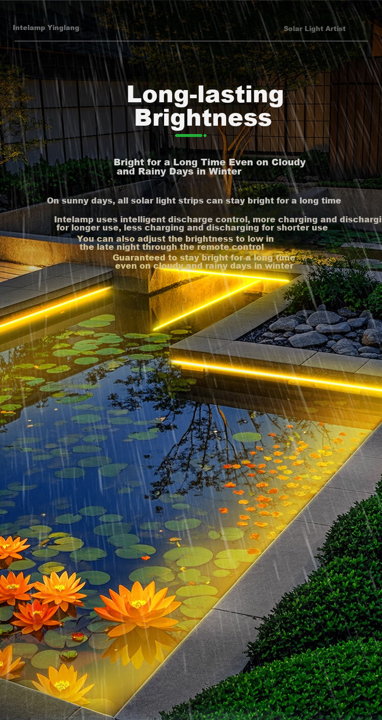 Intelamp Solar Outdoor Waterproof String Lights, Garden Landscape Lighting, Warm Light Ambiance Decorative Lights, Automatic On at Night 4