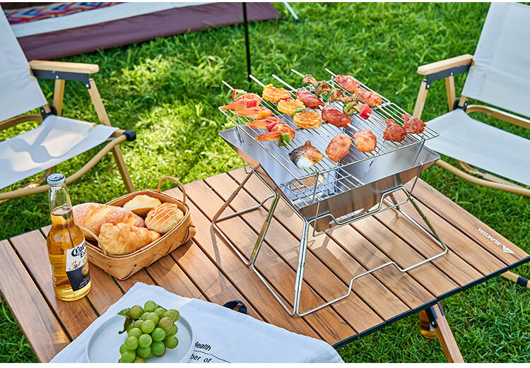 Suncojia Outdoor Folding Table, Aluminum Alloy Roll-Up Table, Portable Foldable, Wilderness Dining Table, Table And Chairs 11