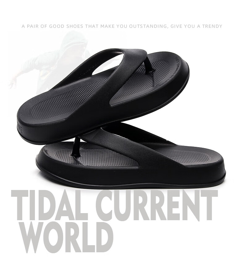XGGC Large Size Flip-Flops for Men, Summer Outdoor Wear, Non-Slip Casual Beach Couple Thick-Soled EVA Sandals, Off-White, Size 37-38 1