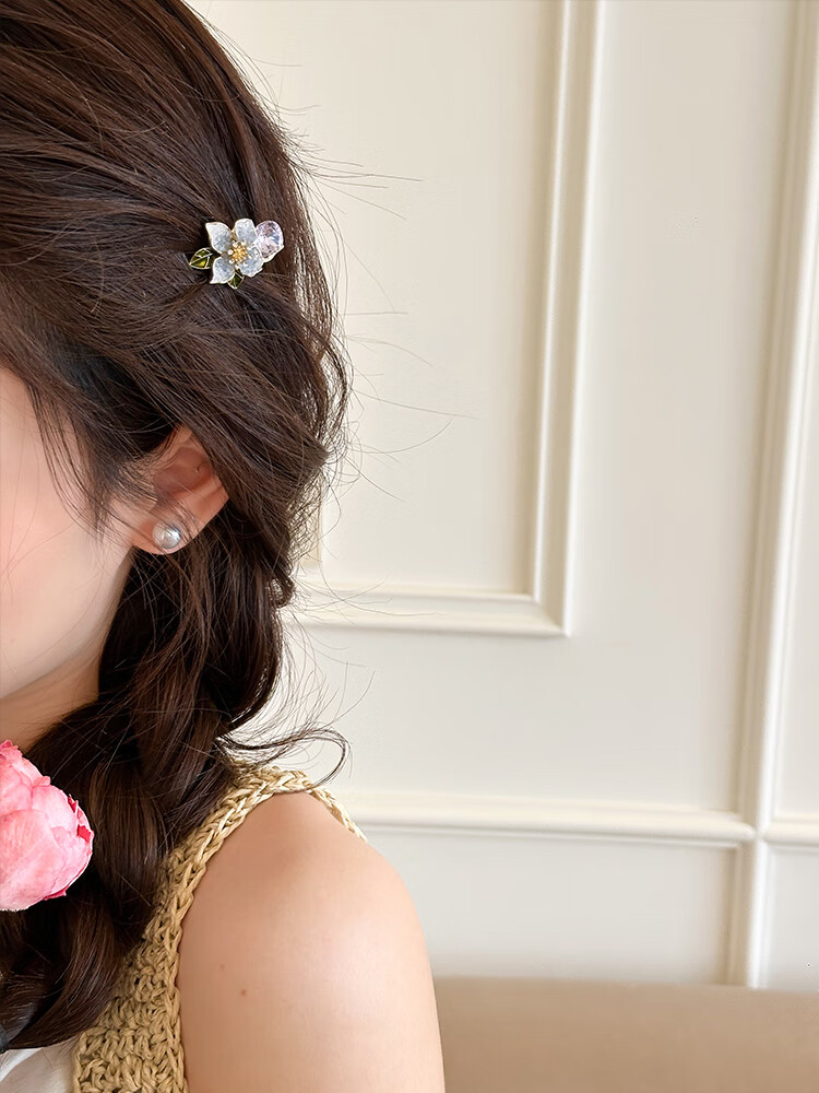 CHIMERA Starry Floral Side Bang Hair Clip with Gentle Flower Design, Jaw Clip Hairpin, Hair Accessory for Women, Birthday Gift 1