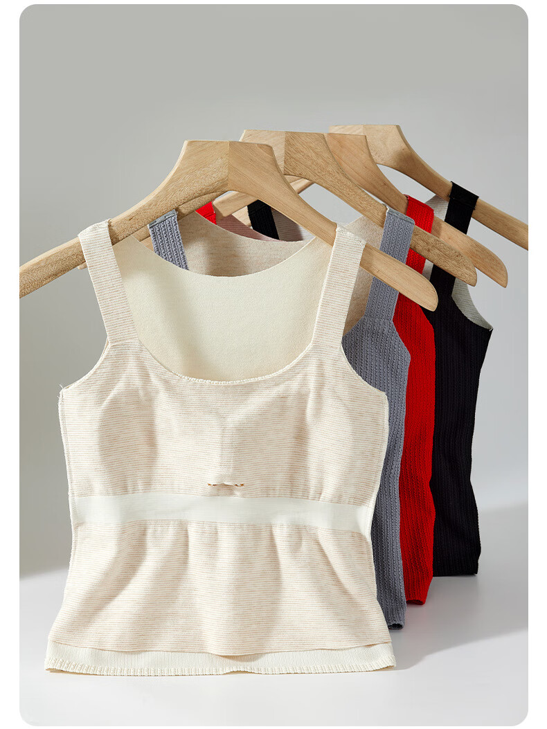YUZHAOLIN Women's Warm Vest with Built-in Chest Pad, Wool and Silk Blend, Fleece-Lined, Stylish Back, Autumn Winter Base Layer Top 5