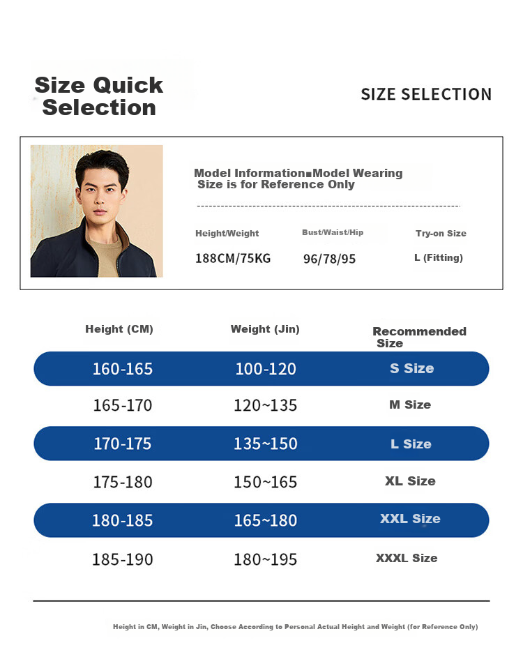 Goldlion GY Triple-Protection Stand-Collar Jacket for Men, Autumn And Winter Casual Coat JWL0209-MK149 Navy Blue 2XL 1