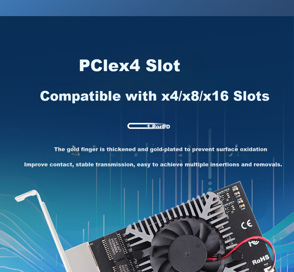 FLYBISH NA226-T4A2, PCIe X4 2.5G Network Card, Gaming E-Sports 2500M, Desktop Wired Intel I226-V Chip, NAS Soft Router, Qunhui 6