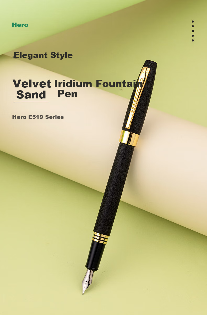 HERO Fountain Pen, Yayue Series, Iridium-Tipped Signature Pen, Stylish Student Birthday Gift, Pink, F Nib 1