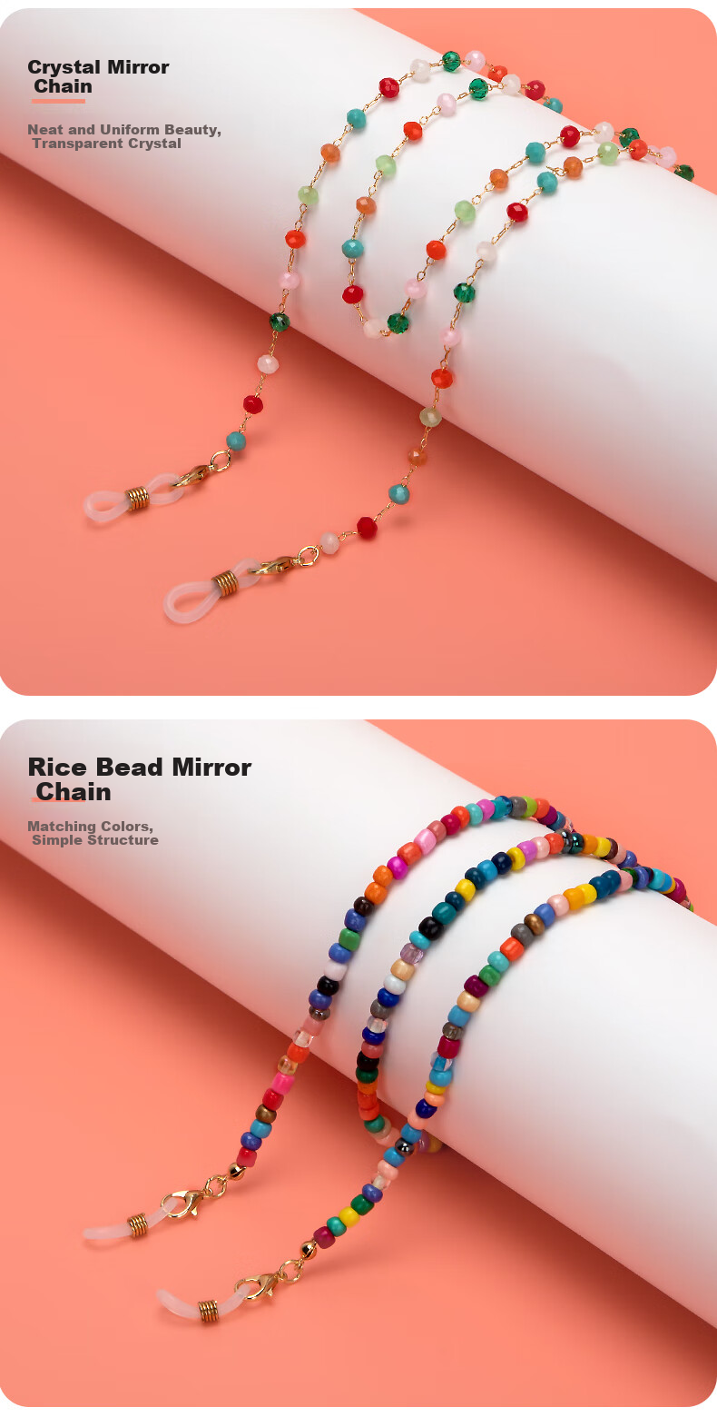 DRATRA Eyeglass Chain, Neck Strap for Women, Anti-Slip Chain for Reading Glasses, Handmade Beaded Accessory 3