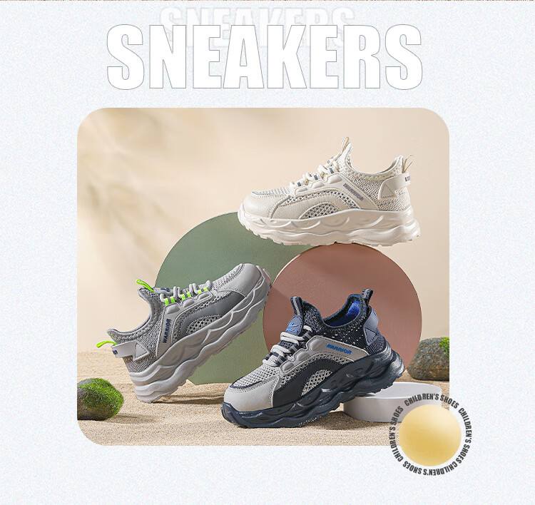 Warrior Kids Mesh Casual Shoes Boys Sports Shoes Breathable Children's Shoes WZCL1434 Gray (Single Mesh) Size 35 2