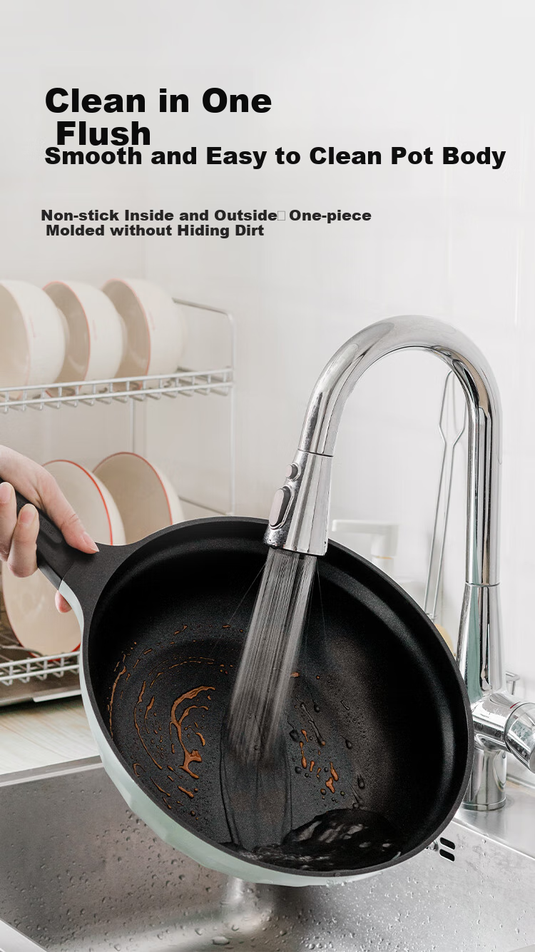 Buydeem [Jingdong Exclusive] 32cm Non-Stick Wok, Low Smoke Oil-Gathering, Small Yellow Goose Egg-Shaped, Compatible with Induction And Gas Stoves 9