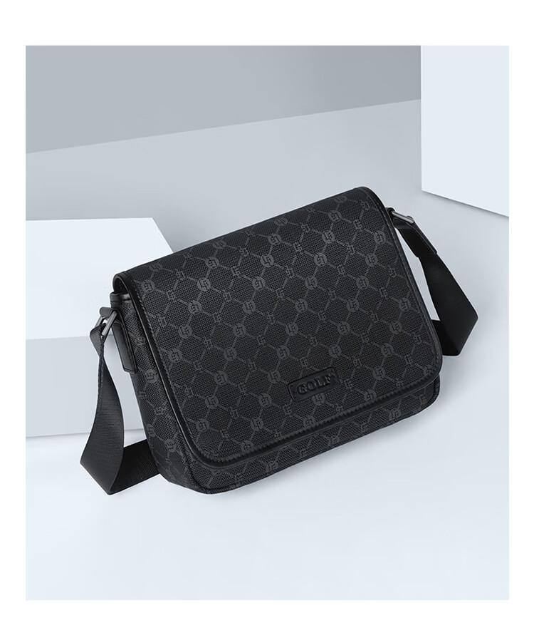 GOLF Shoulder Bag for Men, Crossbody Bag with Vintage Print, IPad And Phone Pouch, Water-Resistant Business Commuter Small Square Bag 17