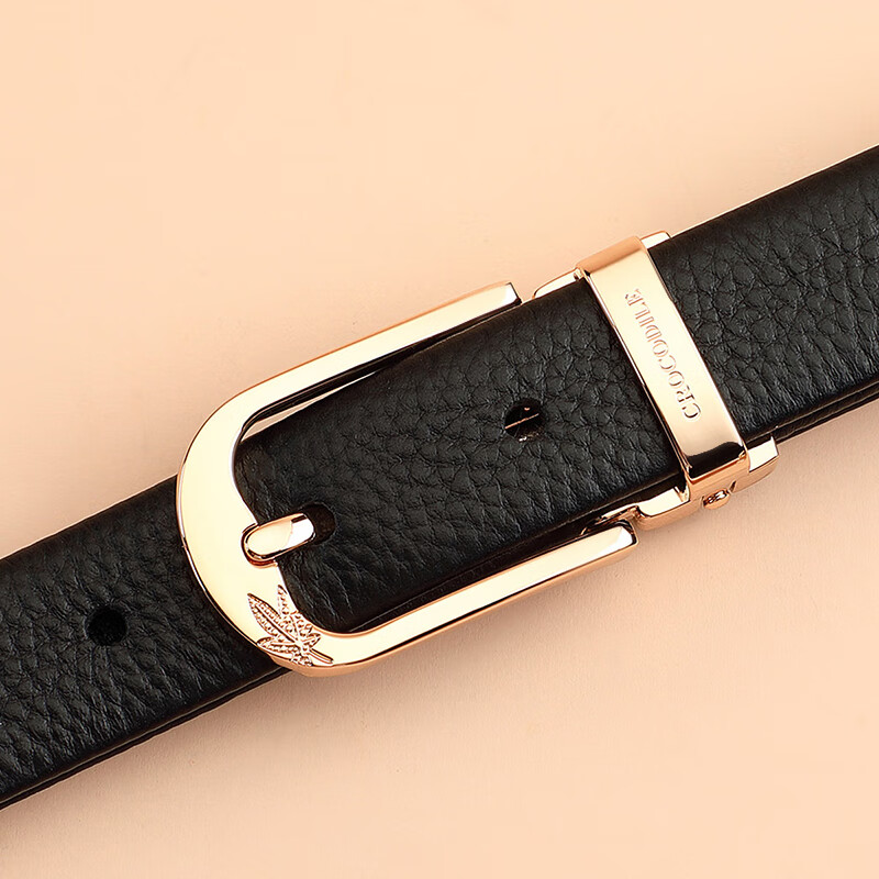 CROCODILE Top-Grain Leather Belt for Women, Pin Buckle, Fashionable Casual Belt, Birthday Gift T3763