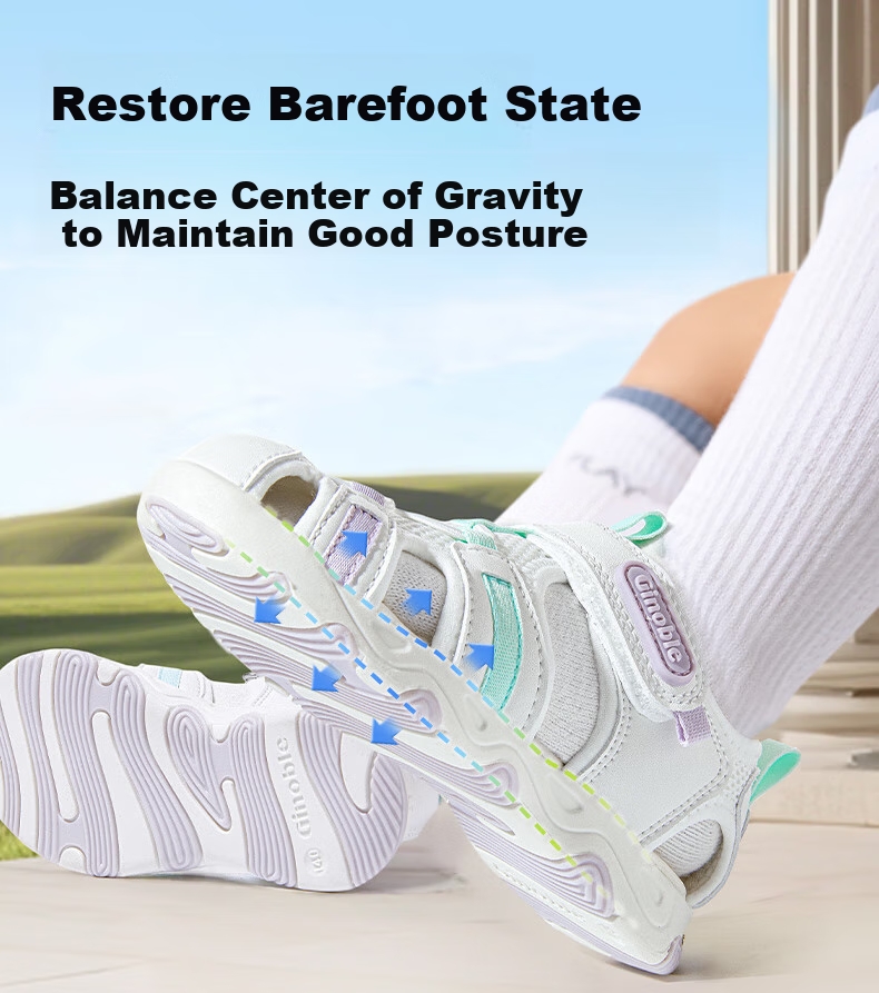 Ginoble Baby Toddler Soft Sole Breathable Sandals Functional Shoes GW1735 White Summer 2025 Unisex 3