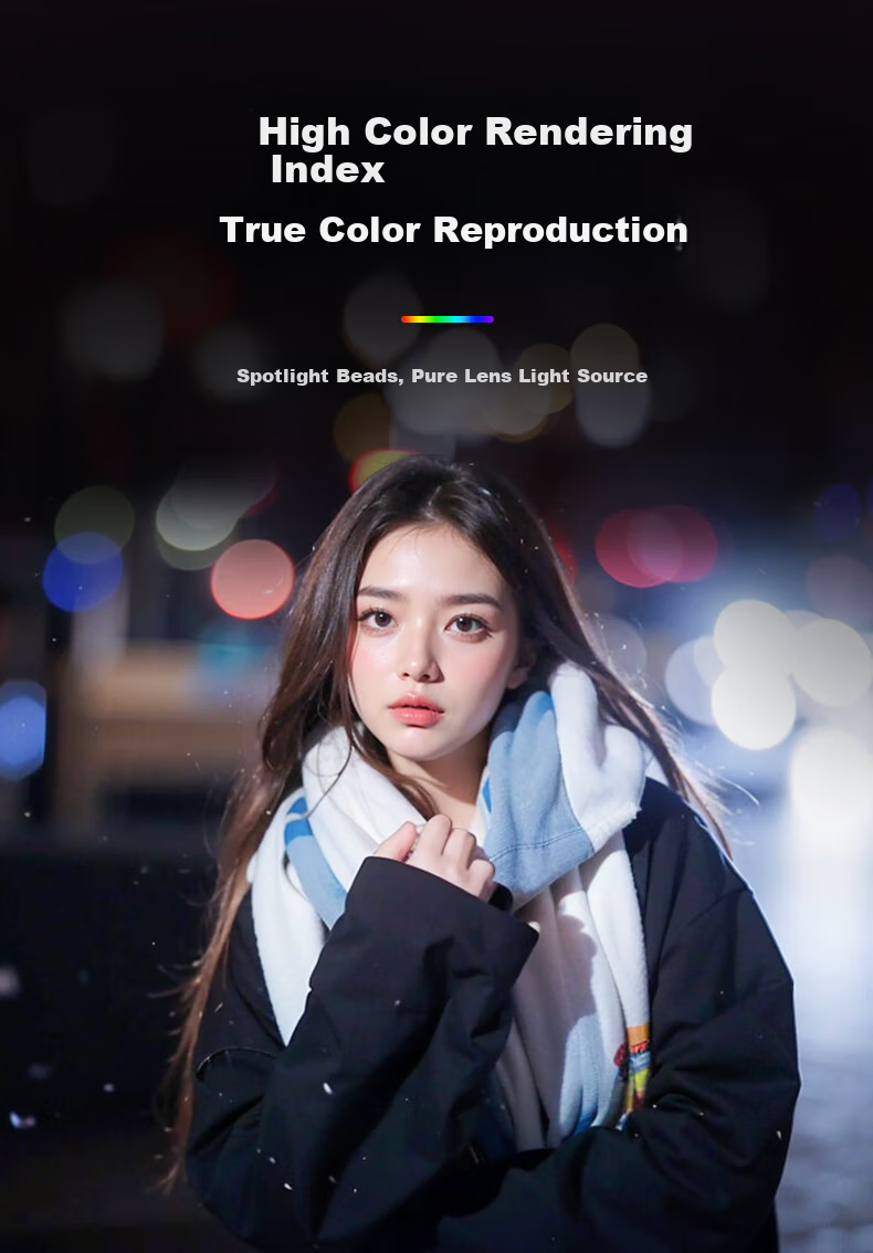 Jimantu Full-Color RGB Fill Light, Portable LED Pocket Light, Handheld Atmosphere Effect Color-Changing Rechargeable Photography Light for Mirrorless Cameras 7