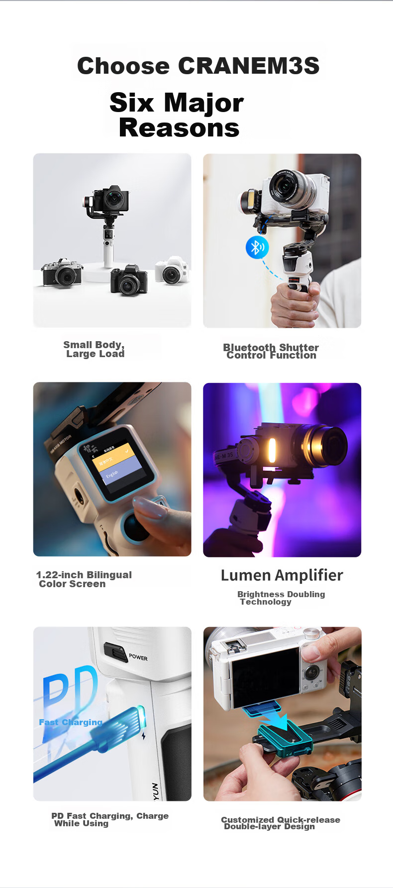 Zhiyun CRANE M3S Cloud Crane Gimbal Stabilizer, Handheld Camera Stabilizer for DSLR And Mirrorless Cameras, Lightweight Commercial Photography Stabilizer, Standard Versio 3